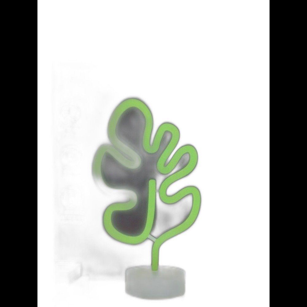 Green LED Neon Leaf Light - 4 Hour Timer Mode - Desk Decor - 12.25" - Picture 5 of 5